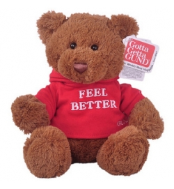 Gund "Message Bear" 12吋啡色 "Feel Better" 泰迪熊